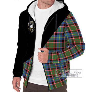 Norvel Tartan Sherpa Hoodie with Family Crest and Military Logo Style Unisex S - Tartan Vibes Clothing