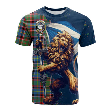 Norvel Tartan Family Crest Cotton T-shirt with Scottish Majestic Lion Kid's Shirt - Tartan Vibes Clothing