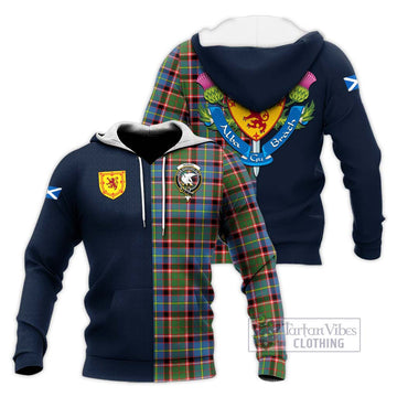 Norvel Tartan Knitted Hoodie Alba with Scottish Lion Royal Arm Half Style Unisex Knitted Pullover Hoodie - Tartan Vibes Clothing