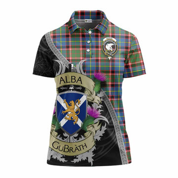 Norvel Tartan Family Crest Women's Polo Shirt Lion Rampant Royal Thistle Shield Celtic Inspired Women - Tartan Vibes Clothing