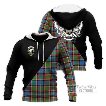 Norvel Tartan Knitted Hoodie with Family Crest and Military Logo Style Unisex Knitted Pullover Hoodie - Tartan Vibes Clothing