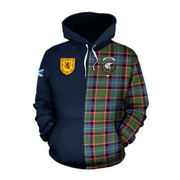 Norvel Tartan Cotton Hoodie Alba with Scottish Lion Royal Arm Half Style Pullover Hoodie XS - Tartan Vibes Clothing