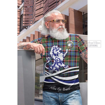 Norvel Tartan Cotton T-shirt with Alba Gu Brath Regal Lion Emblem Men's Shirt - Tartan Vibes Clothing