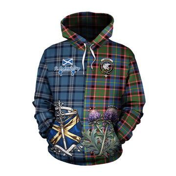Norvel Tartan Cotton Hoodie Happy St. Andrew's Day Half Tartan Style Pullover Hoodie XS - Tartan Vibes Clothing