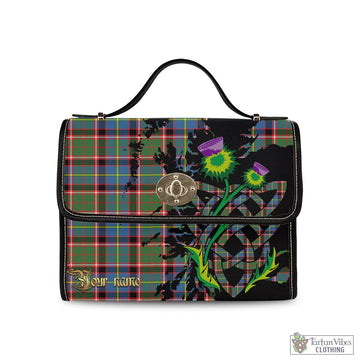 Norvel Tartan Waterproof Canvas Bag with Scotland Map and Thistle Celtic Accents