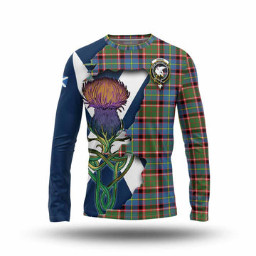 Norvel Tartan Family Crest Long Sleeve T-Shirt Scottish Thistle Celtic Inspired Unisex - Tartan Vibes Clothing