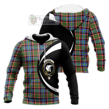 Norvel Tartan Knitted Hoodie with Family Crest Circle Style Unisex Knitted Pullover Hoodie - Tartan Vibes Clothing