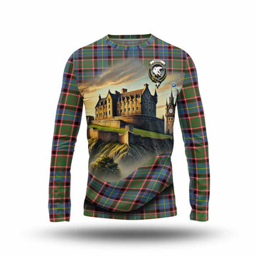 Norvel Tartan Family Crest Long Sleeve T-Shirt with Scottish Ancient Castle Style Unisex - Tartan Vibes Clothing
