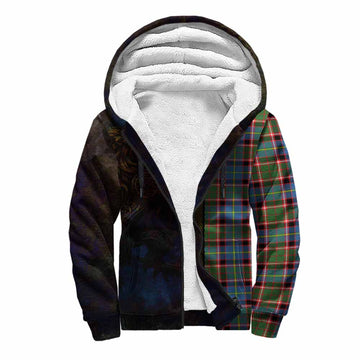 Tartan Vibes Clothing Norvel Tartan Family Crest Sherpa Hoodie Alba Gu Brath Be Brave Lion Ancient Style