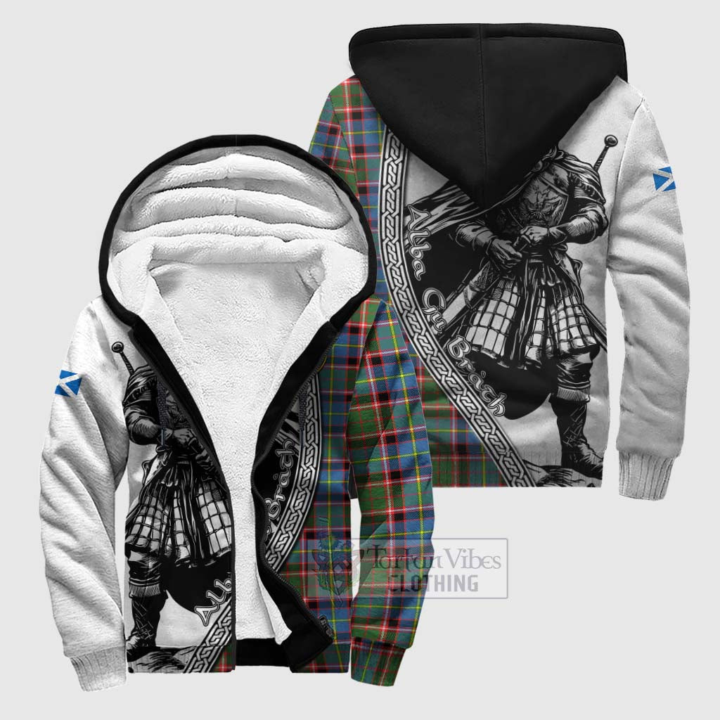 Norvel Tartan Clan Crest Sherpa Hoodie with Highlander Warrior Celtic Style Unisex S - Tartan Vibes Clothing