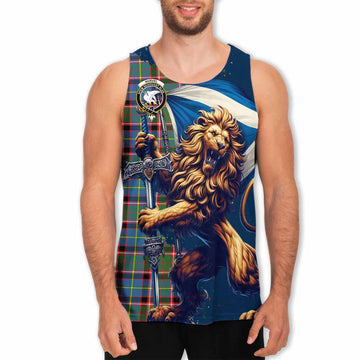Norvel Tartan Family Crest Men's Tank Top with Scottish Majestic Lion Men - Tartan Vibes Clothing