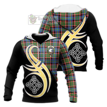 Norvel Tartan Knitted Hoodie with Family Crest and Celtic Symbol Style Unisex Knitted Pullover Hoodie - Tartan Vibes Clothing