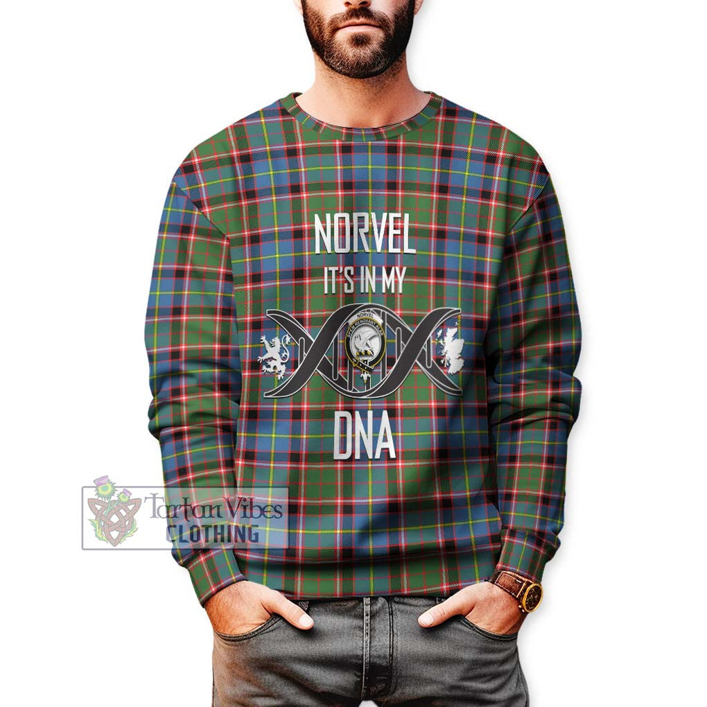 Norvel Tartan Sweatshirt with Family Crest DNA In Me Style Unisex - Tartan Vibes Clothing