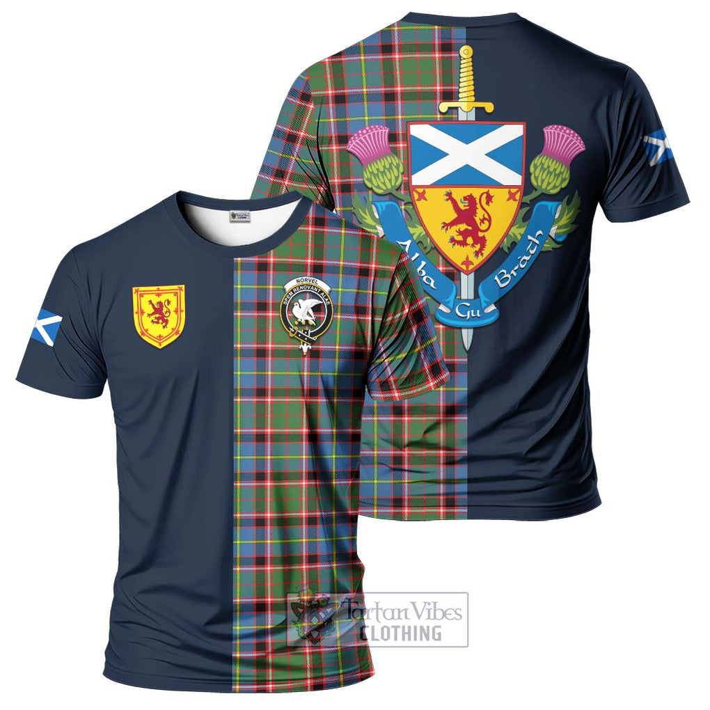 Norvel Tartan T-Shirt Alba with Scottish Lion Royal Arm Half Style Kid's Shirt - Tartan Vibes Clothing