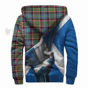 Norvel Tartan Sherpa Hoodie with Family Crest Scotland Patriotic Style - Tartan Vibes Clothing