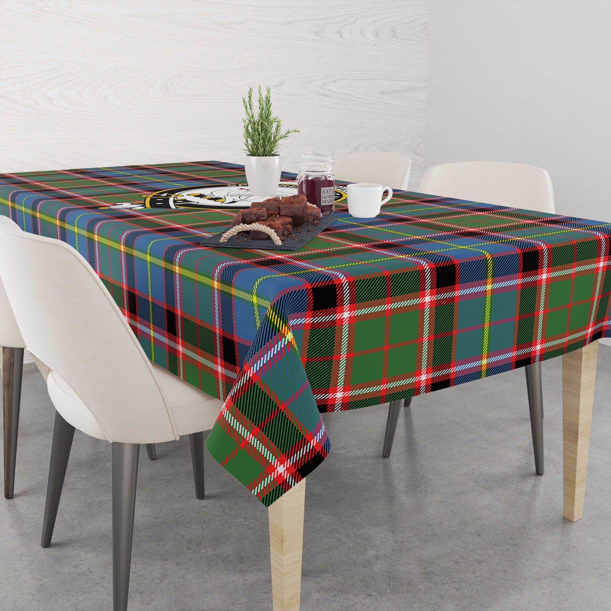 Norvel Tartan Tablecloth with Family Crest M 39.4"x59"(100x150cm) - Tartan Vibes Clothing