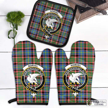 Norvel Tartan Combo Oven Mitt & Pot-Holder with Family Crest - Tartan Vibes Clothing