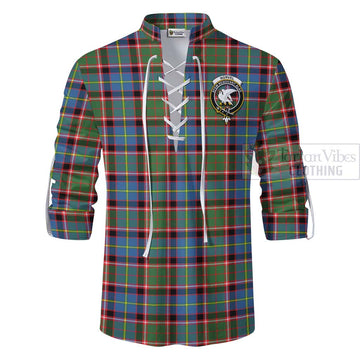 Norvel Tartan Ghillie Kilt Shirt with Family Crest Celtic Skull Style - Tartan Vibes Clothing
