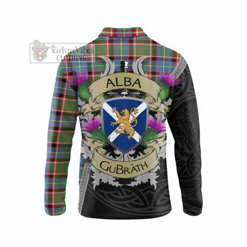 Norvel Tartan Family Crest Long Sleeve Polo Shirt Lion Rampant Royal Thistle Shield Celtic Inspired - Tartan Vibes Clothing