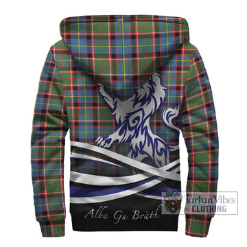 Norvel Tartan Sherpa Hoodie with Alba Gu Brath Regal Lion Emblem - Tartan Vibes Clothing