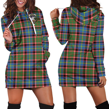 Norvel Tartan Hoodie Dress with Family Crest - Tartan Vibes Clothing