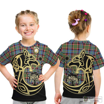 Norvel Tartan Kid T-Shirt with Family Crest Celtic Wolf Style - Tartan Vibes Clothing