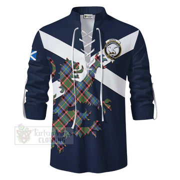 Norvel Tartan Lion Rampant Ghillie Kilt Shirt Proudly Display Your Heritage with Alba Gu Brath and Clan Name - Tartan Vibes Clothing