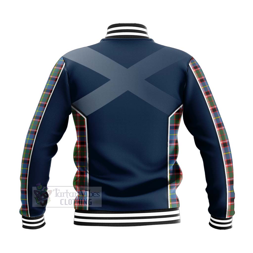 Tartan Vibes Clothing Norvel Tartan Baseball Jacket with Family Crest and Scottish Thistle Vibes Sport Style