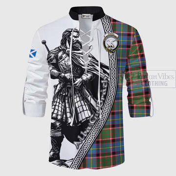 Norvel Tartan Clan Crest Ghillie Kilt Shirt with Highlander Warrior Celtic Style - Tartan Vibes Clothing