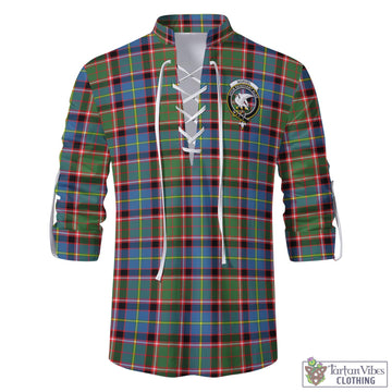 Norvel Tartan Men's Scottish Traditional Jacobite Ghillie Kilt Shirt with Family Crest - Tartan Vibes Clothing