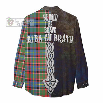 Norvel Tartan Family Crest Women's Casual Shirt Alba Gu Brath Be Brave Lion Ancient Style - Tartan Vibes Clothing