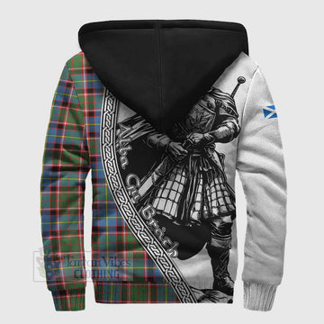 Norvel Tartan Clan Crest Sherpa Hoodie with Highlander Warrior Celtic Style - Tartan Vibes Clothing