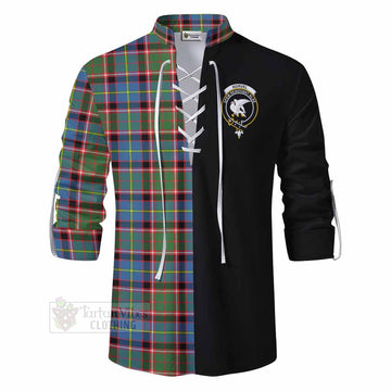 Norvel Tartan Ghillie Kilt Shirt with Family Crest and Half Of Me Style - Tartan Vibes Clothing