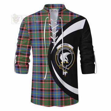Norvel Tartan Ghillie Kilt Shirt with Family Crest Circle Style - Tartan Vibes Clothing