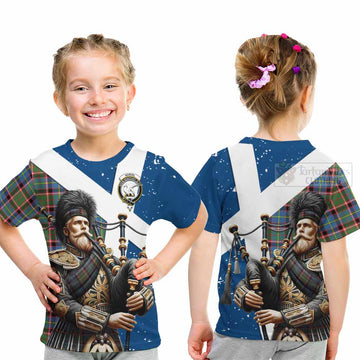 Norvel Tartan Kid T-Shirt with Family Crest Scottish Bagpiper Vibes - Tartan Vibes Clothing