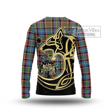 Norvel Tartan Long Sleeve T-Shirt with Family Crest Celtic Wolf Style - Tartan Vibes Clothing