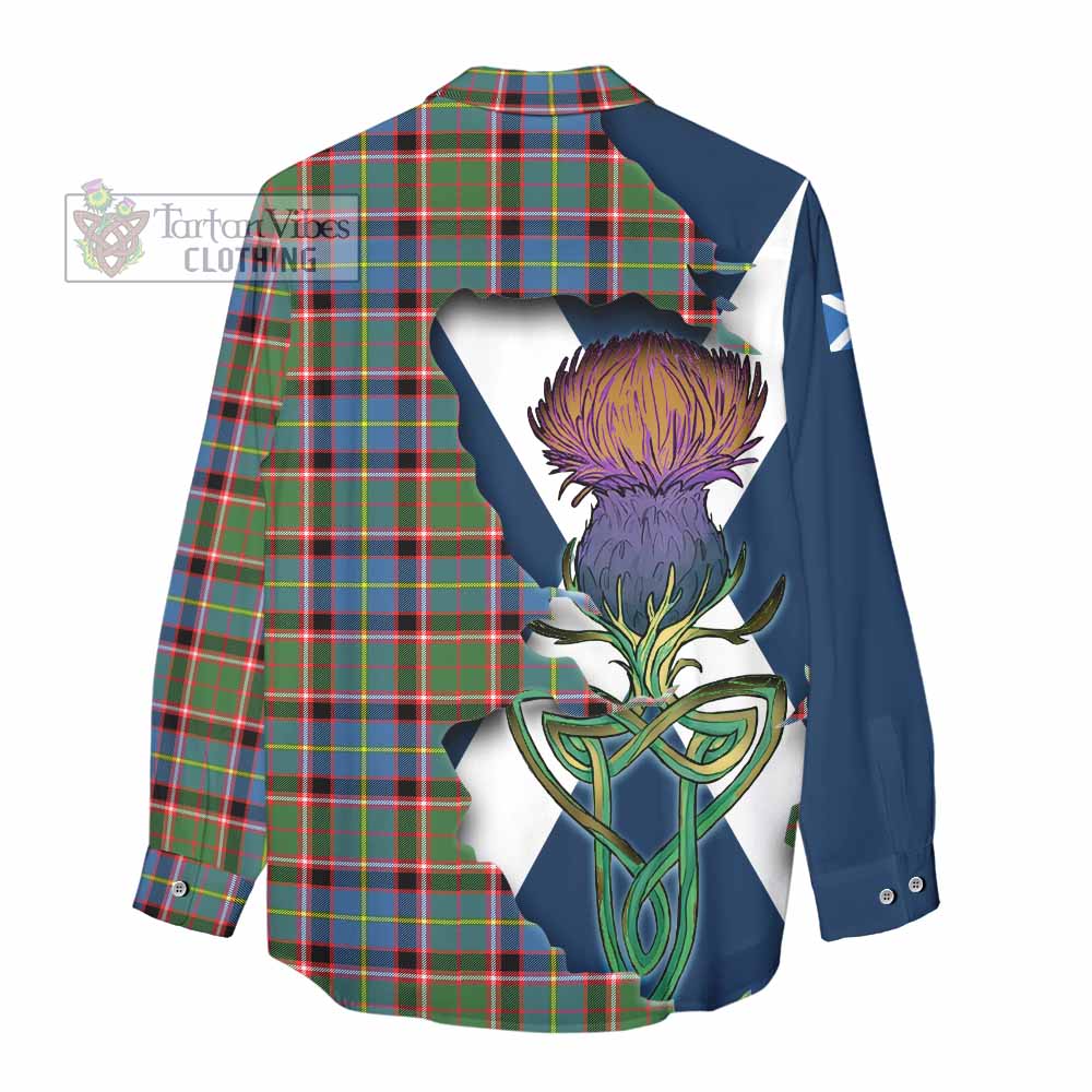 Norvel Tartan Family Crest Women's Casual Shirt Scottish Thistle Celtic Inspired - Tartan Vibes Clothing