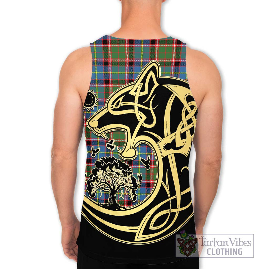 Norvel Tartan Men's Tank Top with Family Crest Celtic Wolf Style - Tartan Vibes Clothing