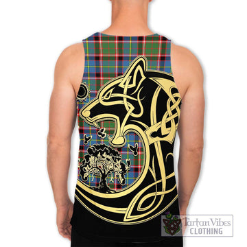 Norvel Tartan Men's Tank Top with Family Crest Celtic Wolf Style - Tartan Vibes Clothing