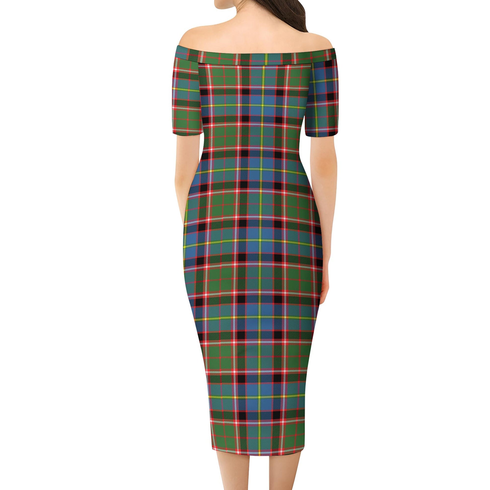 Norvel Tartan Off Shoulder Lady Dress - Tartan Vibes Clothing