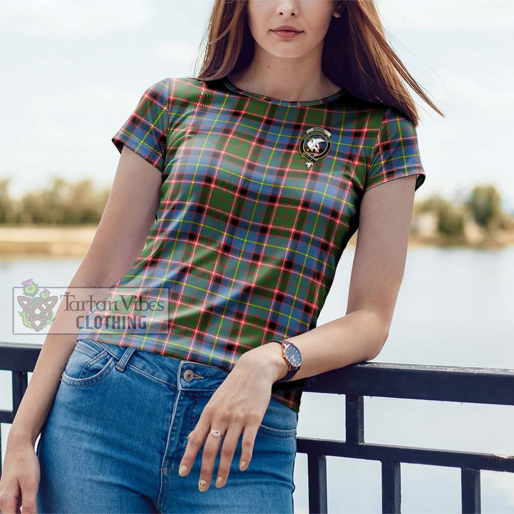 Norvel Tartan Cotton T-Shirt with Family Crest - Tartan Vibes Clothing