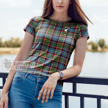 Norvel Tartan Cotton T-Shirt with Family Crest - Tartan Vibes Clothing