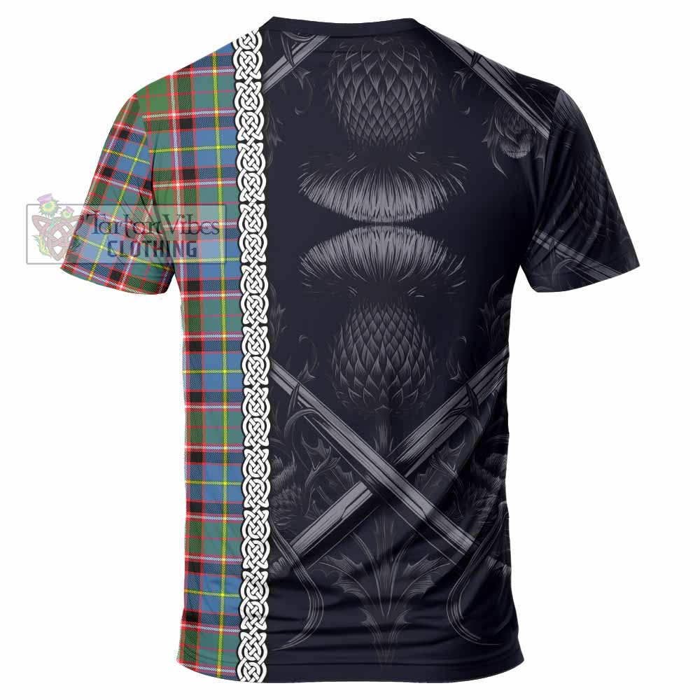 Norvel Tartan T-Shirt with Family Crest Cross Sword Thistle Celtic Vibes - Tartan Vibes Clothing