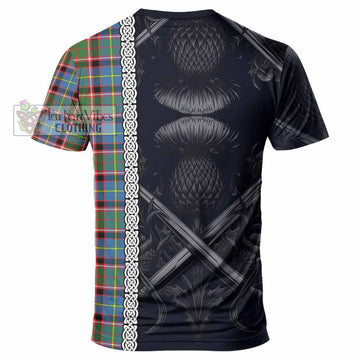 Norvel Tartan T-Shirt with Family Crest Cross Sword Thistle Celtic Vibes - Tartan Vibes Clothing