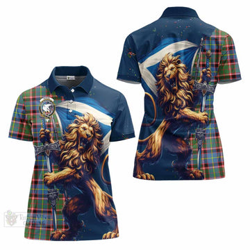 Norvel Tartan Family Crest Women's Polo Shirt with Scottish Majestic Lion - Tartan Vibes Clothing