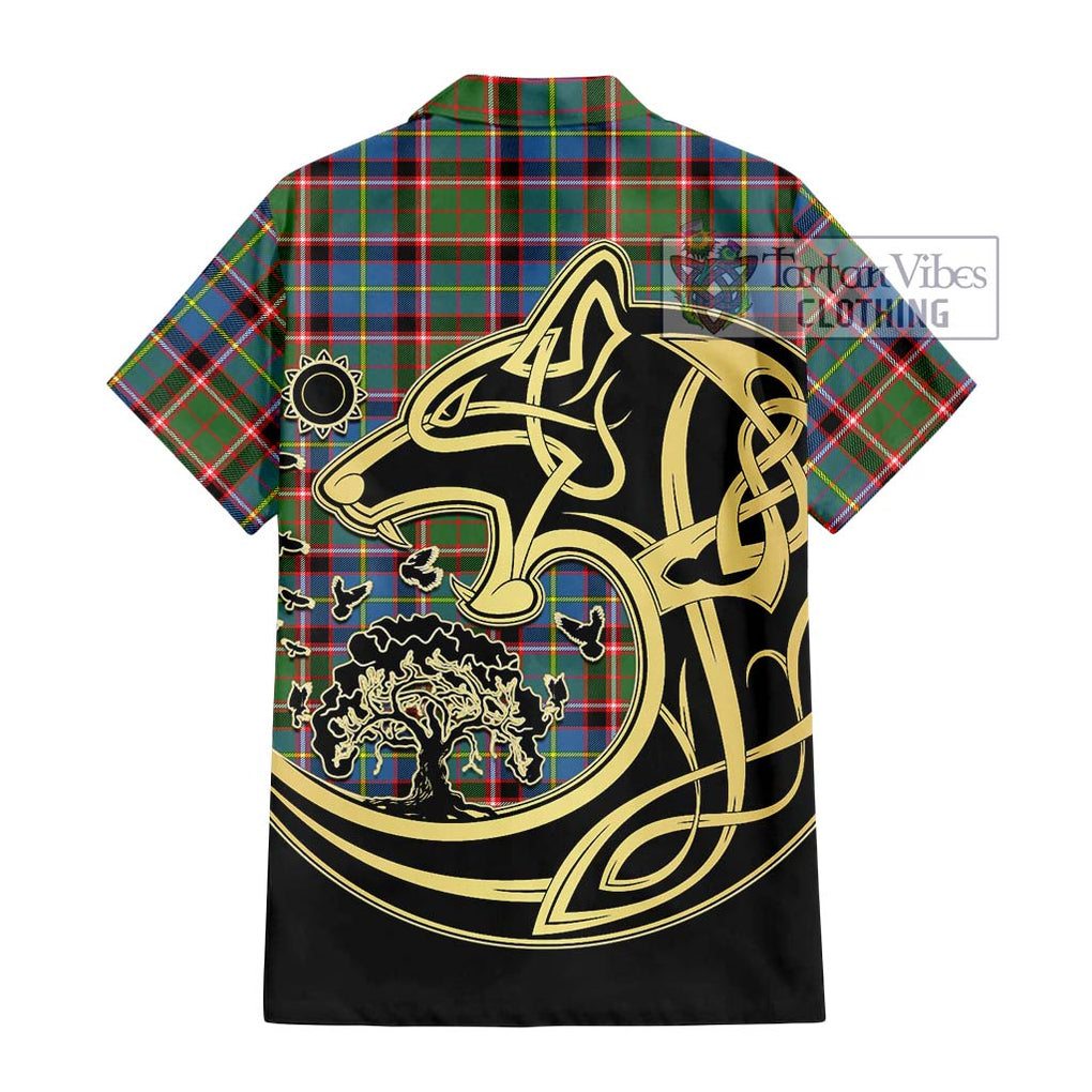 Norvel Tartan Hawaiian Shirt with Family Crest Celtic Wolf Style - Tartan Vibes Clothing
