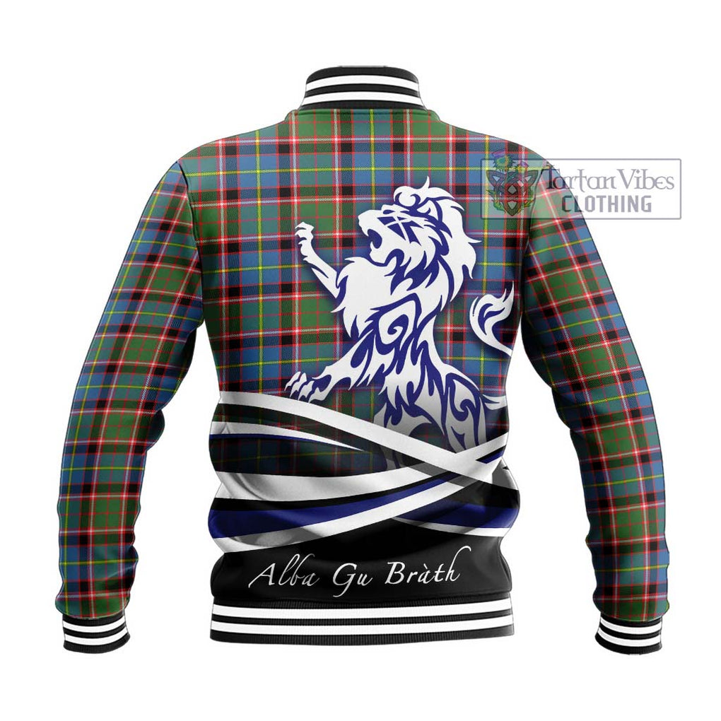 Norvel Tartan Baseball Jacket with Alba Gu Brath Regal Lion Emblem - Tartan Vibes Clothing