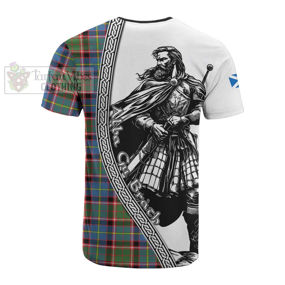 Norvel Tartan Clan Crest Cotton T-shirt with Highlander Warrior Celtic Style - Tartan Vibes Clothing