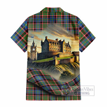 Norvel Tartan Family Crest Hawaiian Shirt with Scottish Ancient Castle Style - Tartan Vibes Clothing
