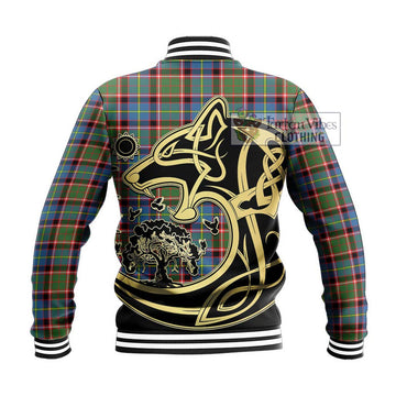 Norvel Tartan Baseball Jacket with Family Crest Celtic Wolf Style - Tartan Vibes Clothing